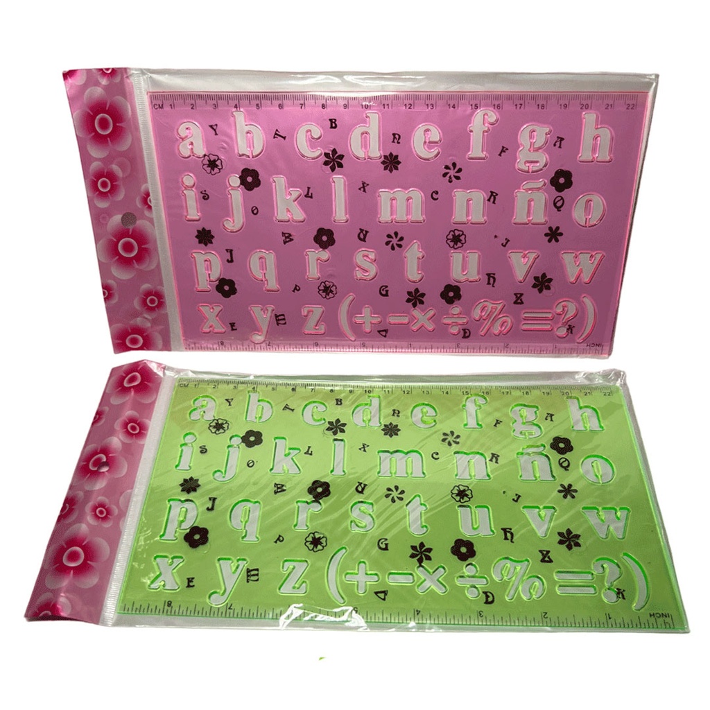 regla con abecedario y numeros 22*12.9cm