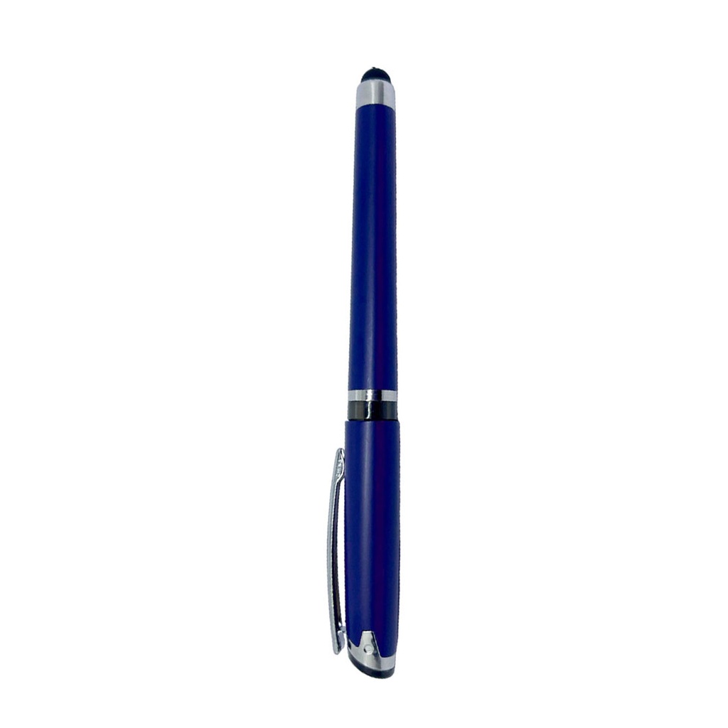 lapiceros, plástico, azul reflex, 14.5 cm siliconeado , con touch y tinta gel