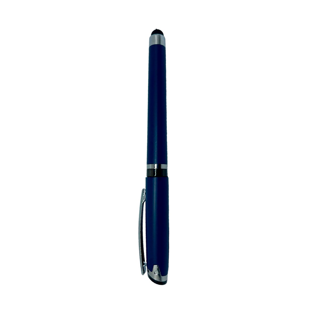 lapiceros, plástico, azul marino, 14.5 cm siliconeado , con touch y tinta gel