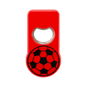 destapador, plástico, rojo, 5*9.8 centimetros, diseño pelota