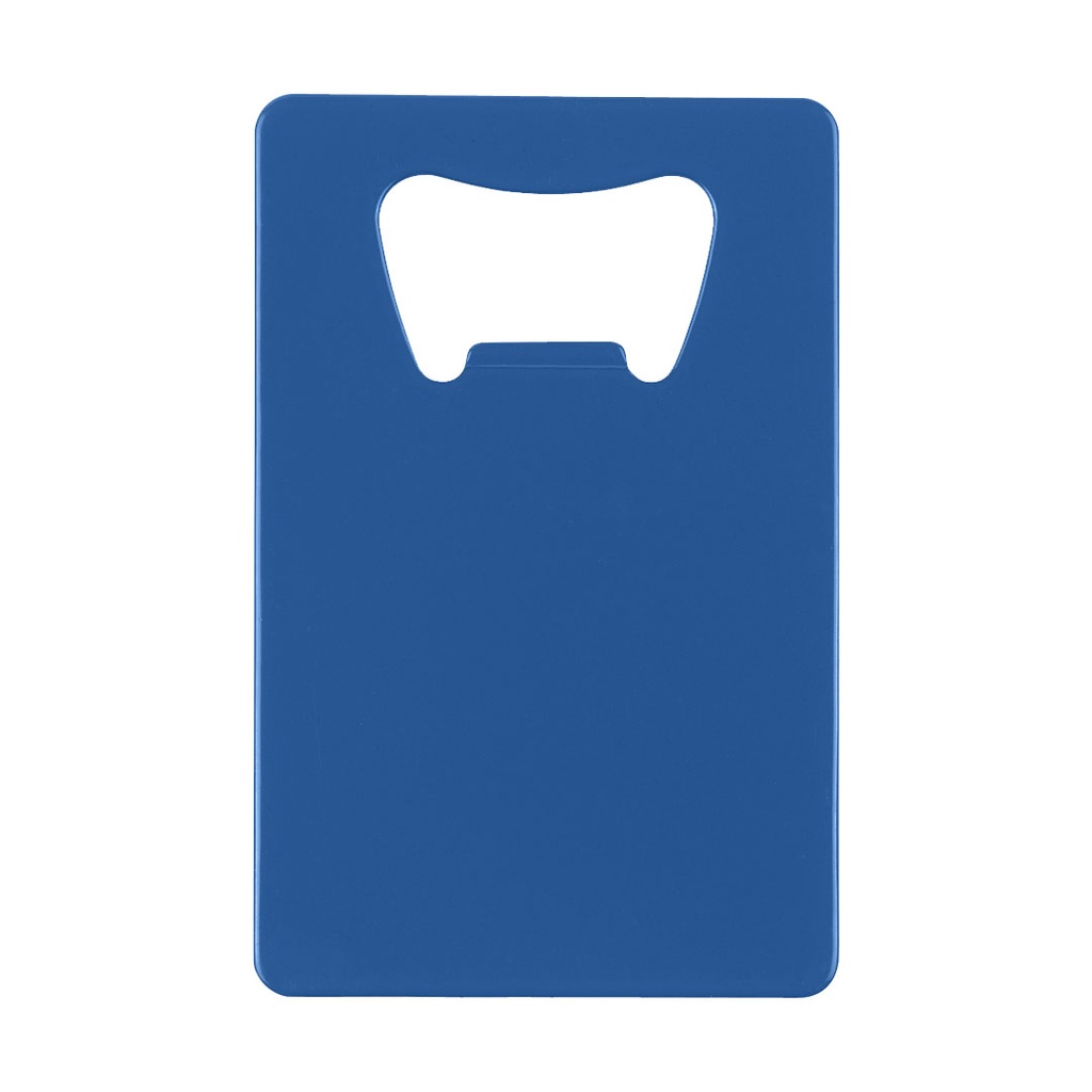 destapador, acero inoxidable, azul, 8.5*5.4 centimetros, forma de tarjeta