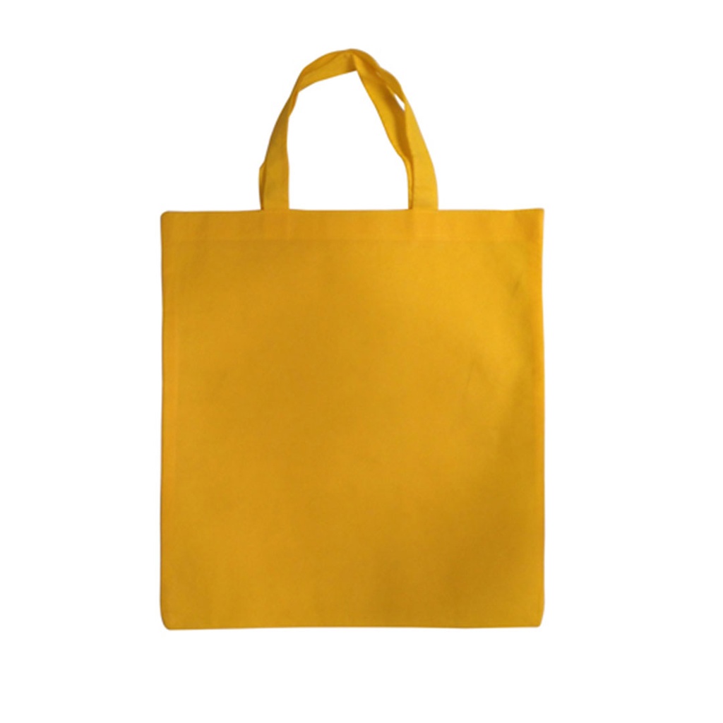 bolsa, tela ecológica, amarillo, 80 gsm 40*35 centimetros, plana sin fuelle cosida,