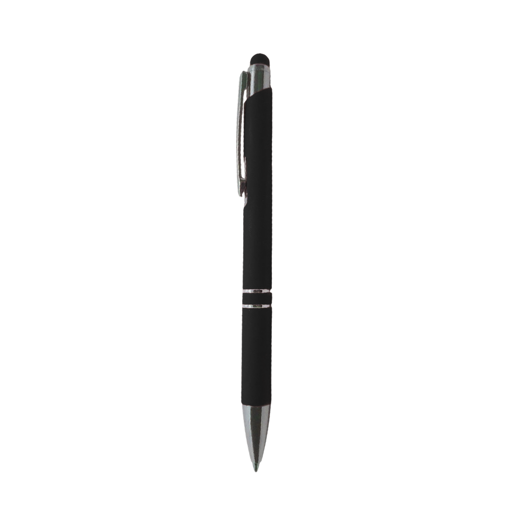 lapiceros, aluminio, negro, con recubrimiento , de caucho y touch
