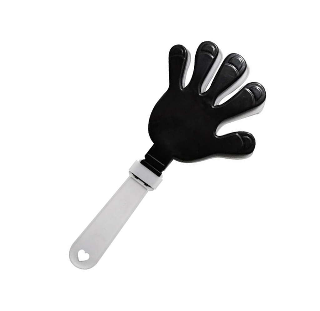 aplaudidor, plástico, negro, 13.5*28cm centimetros, en forma de mano