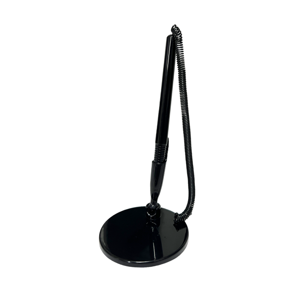 lapiceros, plástico, negro, 15.5 cm bank con , base redonda 6.5 cm y resorte