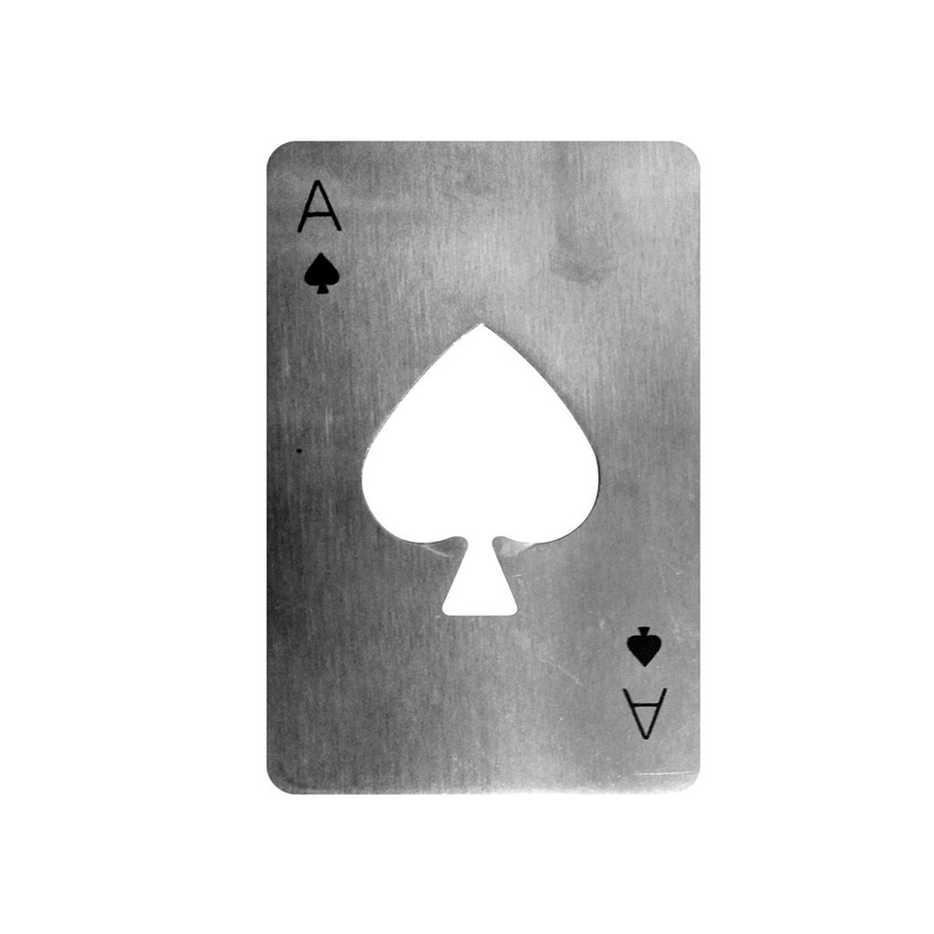 destapador, metal, plateado, 3.1*2.5 centimetros, poker