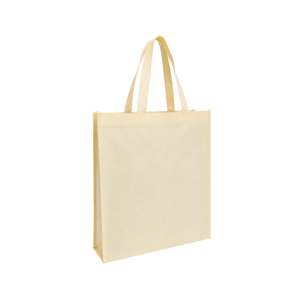 bolsa, tela ecológica, crema, 40*35*12 centimetros, con fuelle