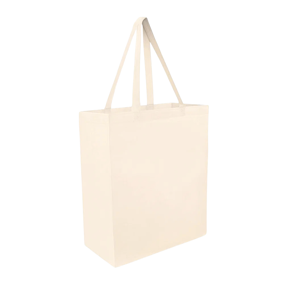 bolsa, tela ecológica, crema, 40*35*12 centimetros, con fuelle
