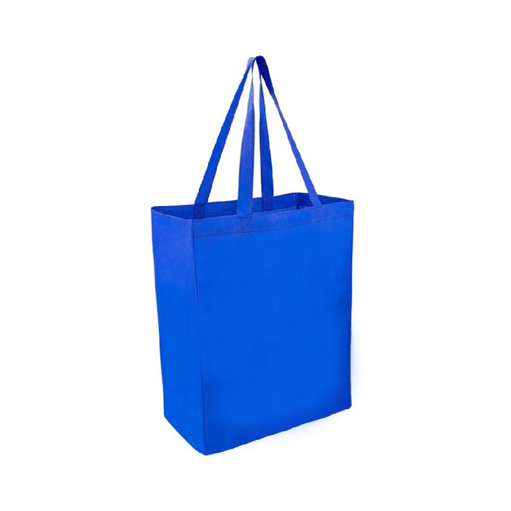 bolsa, tela ecológica, azul reflex, 40*35*12 centimetros, con fuelle cosida