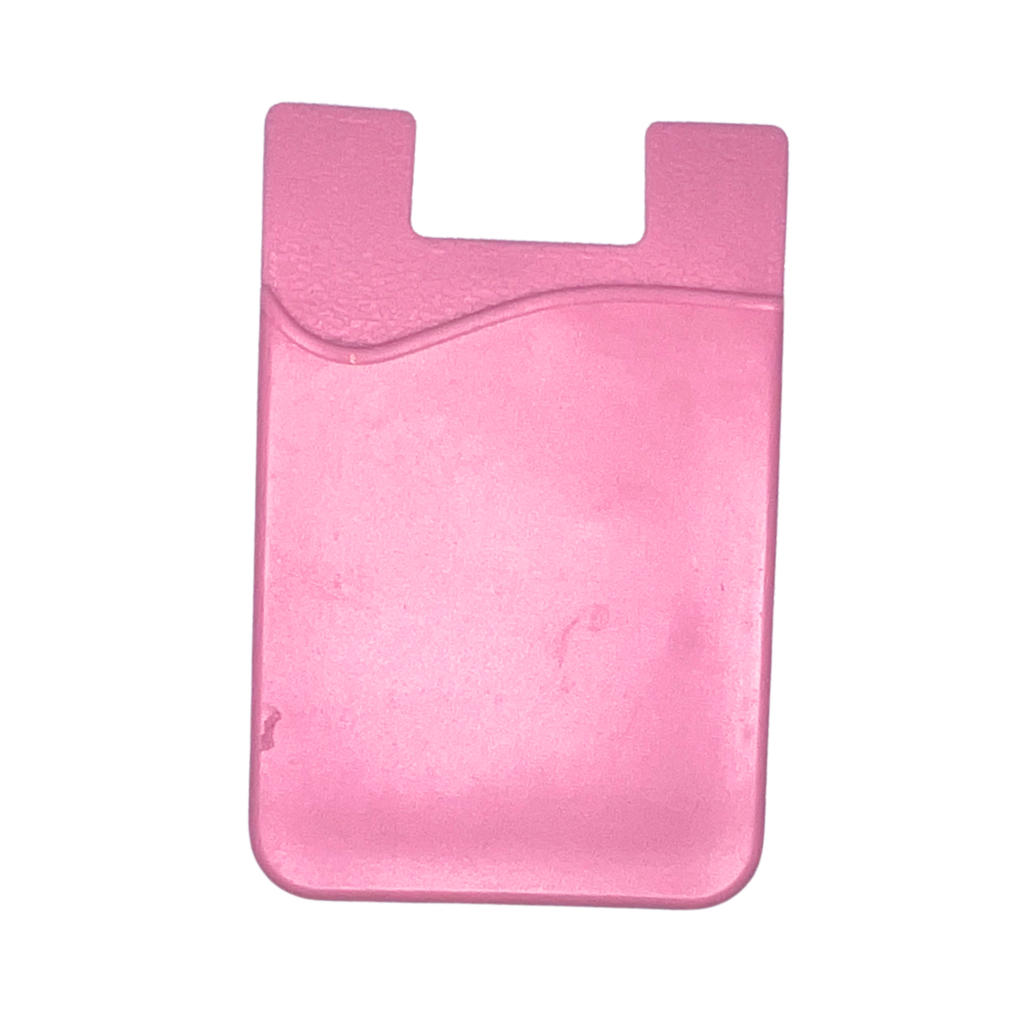 tarjetero adhesivo de silicon rosado 5.5*8cm para celular