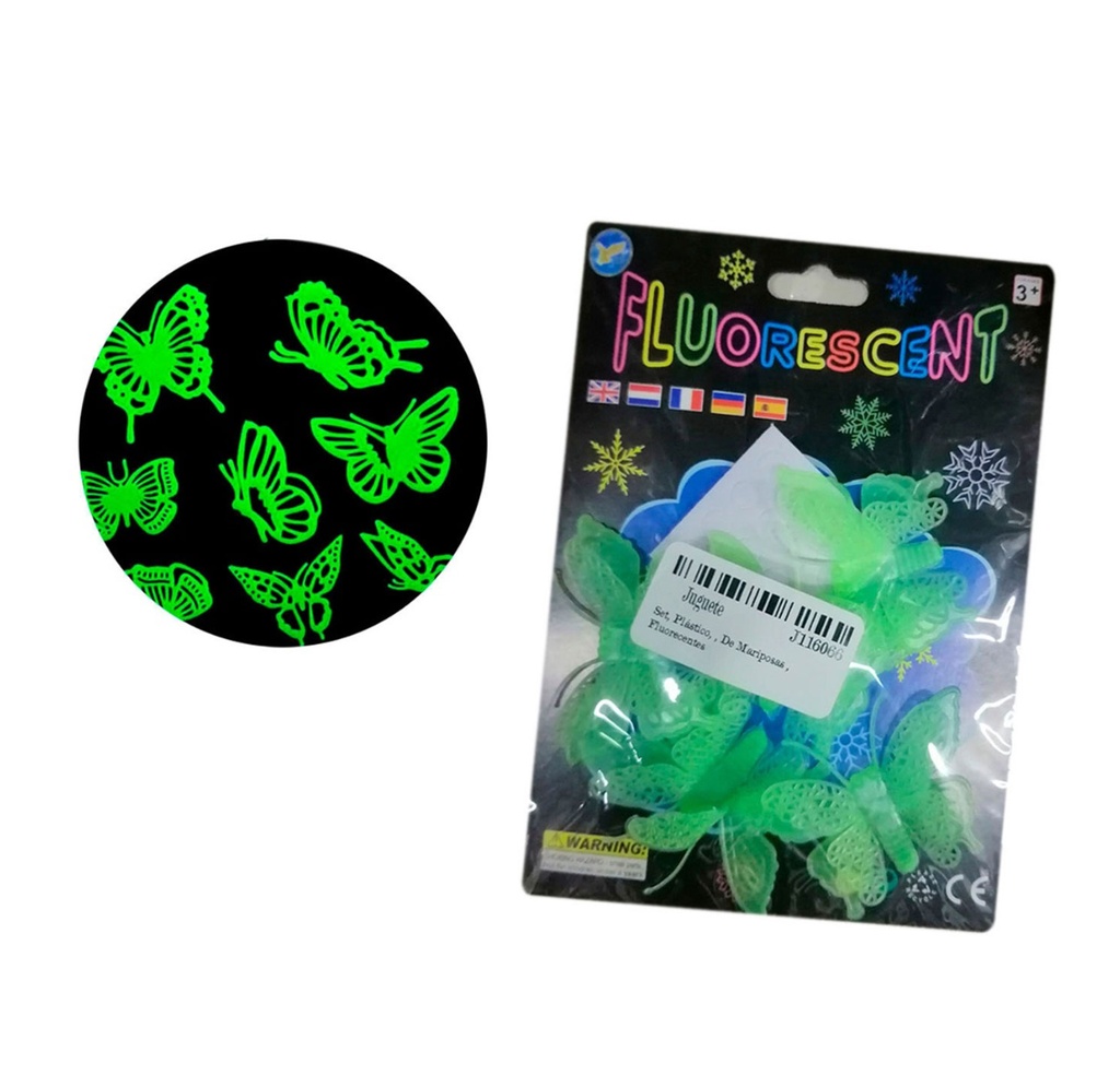 set, plástico, , de mariposas , fluorecentes