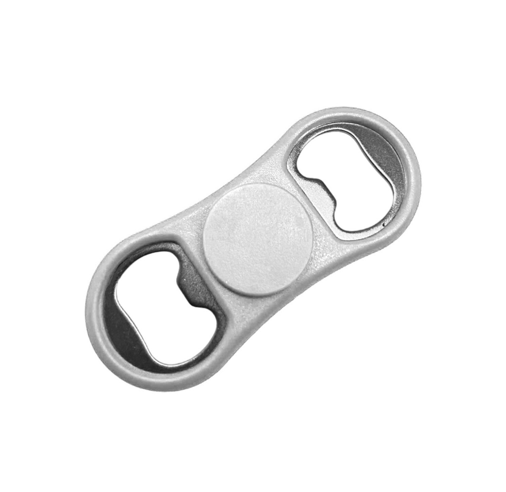 destapador, plástico, blanco, 8.3*8.3*1.2cm centimetros, en forma de spinner