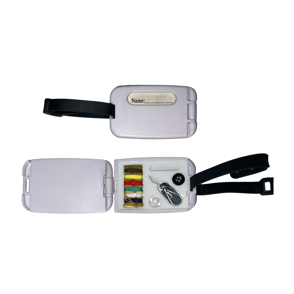 identificador de maletas, plástico, blanco,  nd, con costurero