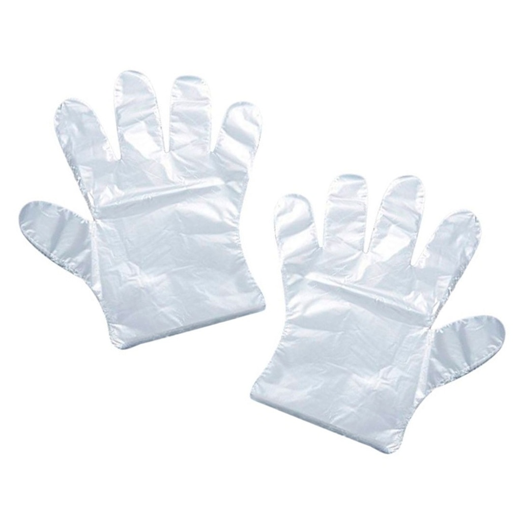 guantes, plástico, transparente, 0.80 gramos, cien unidades