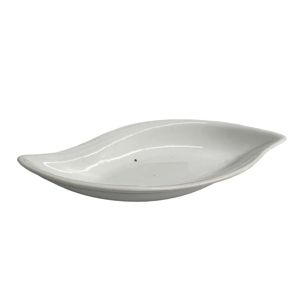 tazon, cerámica, blanco, 7.75 pulgadas, forma de hoja