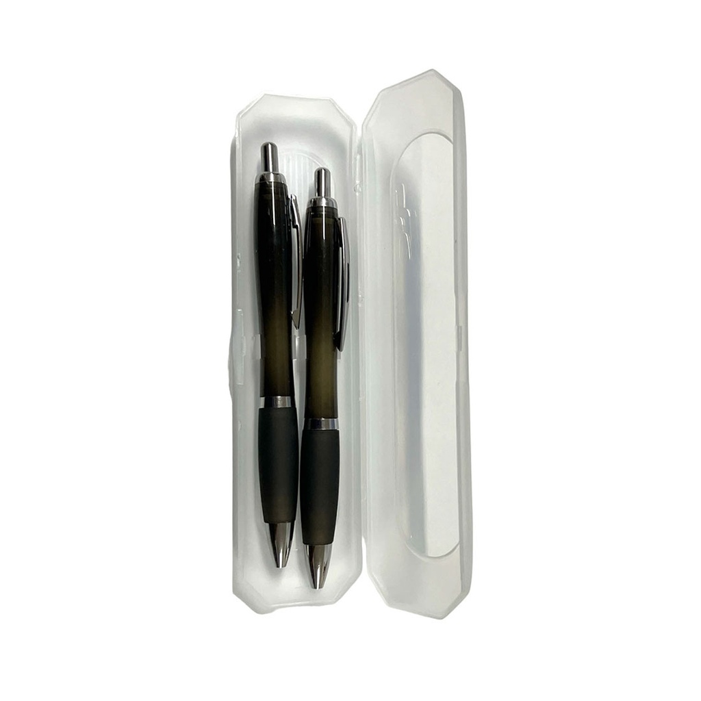 set, plástico, negro, 14 centimetros, de lapicero y, portaminas en estuche
