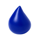 antiestres, pu, azul reflex, 8*6 centimetros, forma de gota,