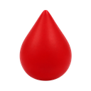 antiestres, pu, rojo, 8*6 centimetros, forma de gota,