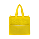 bolsa, tela ecológica, amarillo, 38*32*10cm centimetros, con bolsa delantera