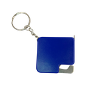 llaveros, plástico, azul, 4.5*4.5 cm centimetros, con destapador y metro (1 m)