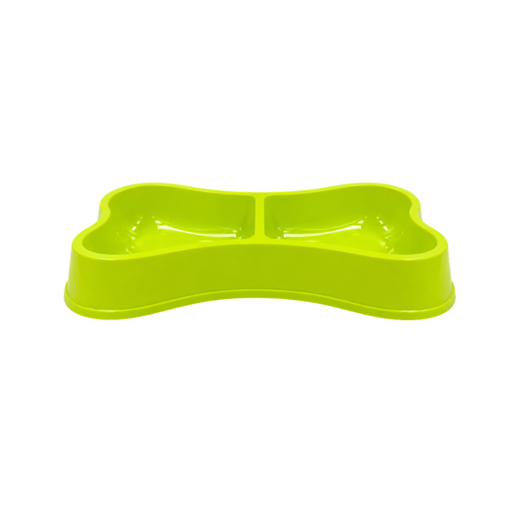 plato, plástico, verde, 13*24.2*3.2 centimetros, dos divisiones forma hueso
