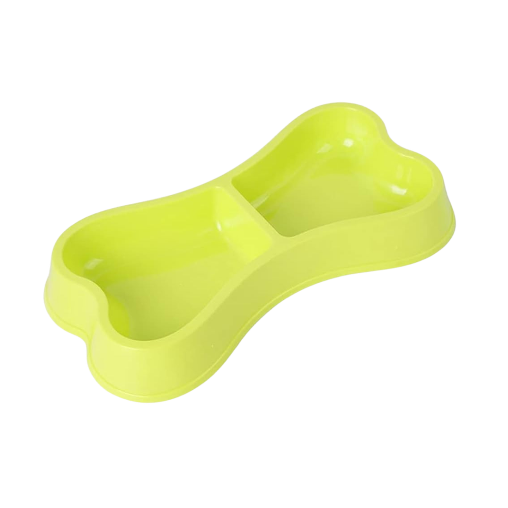 plato, plástico, verde, 13*24.2*3.2 centimetros, dos divisiones forma hueso