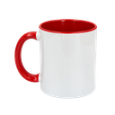taza, cerámica, rojo, 8.2* h9.5 cm 11 oza , para sublimar color en interior y oreja