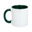 taza, cerámica, verde, 8.2* h9.5 cm 11 oz , para sublimar color en interior y oreja