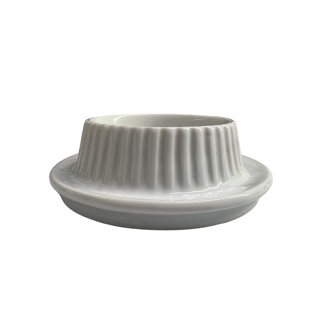mantequillera, cerámica, blanco, 4 pulgadas, redonda