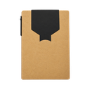 libretas, ecologica de carton, negro, 11*15 centimetros, con lapicero y notas adhesivas