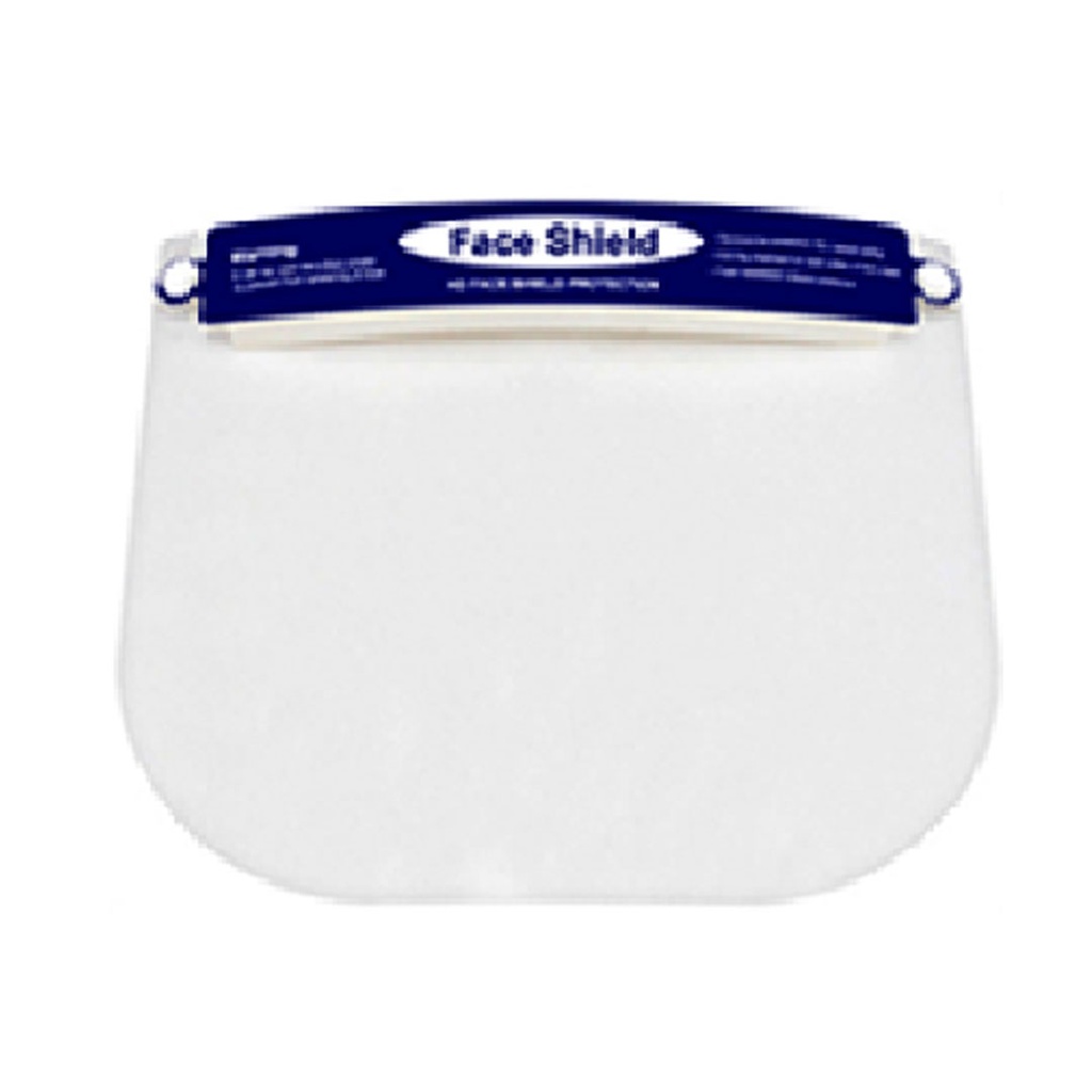 protector facial, plástico, azul, 25*17 centimetros,