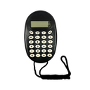 calculadora digital con pita, plastico, negro