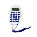 calculadora digital con pita, plastico, azul reflex