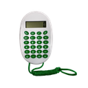 calculadora digital con pita, plastico, verde