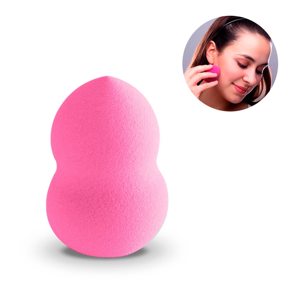esponja corrección de maquillaje  rosada