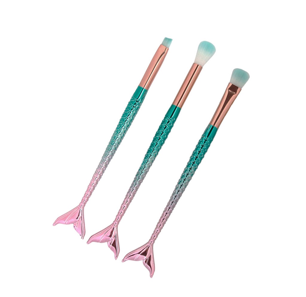 set de 3 brochas, plástico, , 17.2 centimetros, cola de sirena
