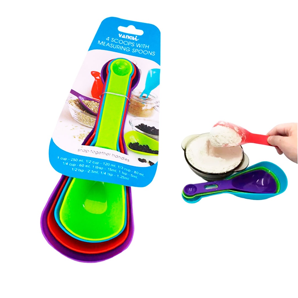 cuchara medidora, plástico, surtido,  nd, 4 piezas