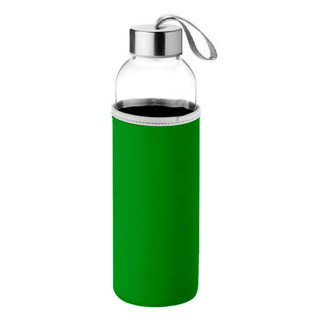 pachones, vidrio, verde, 500 mililitro, con funda de neopreno