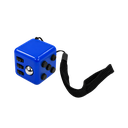 cubo antiestres, plástico, azul reflex, 4*4*4 centimetros, con agarrador