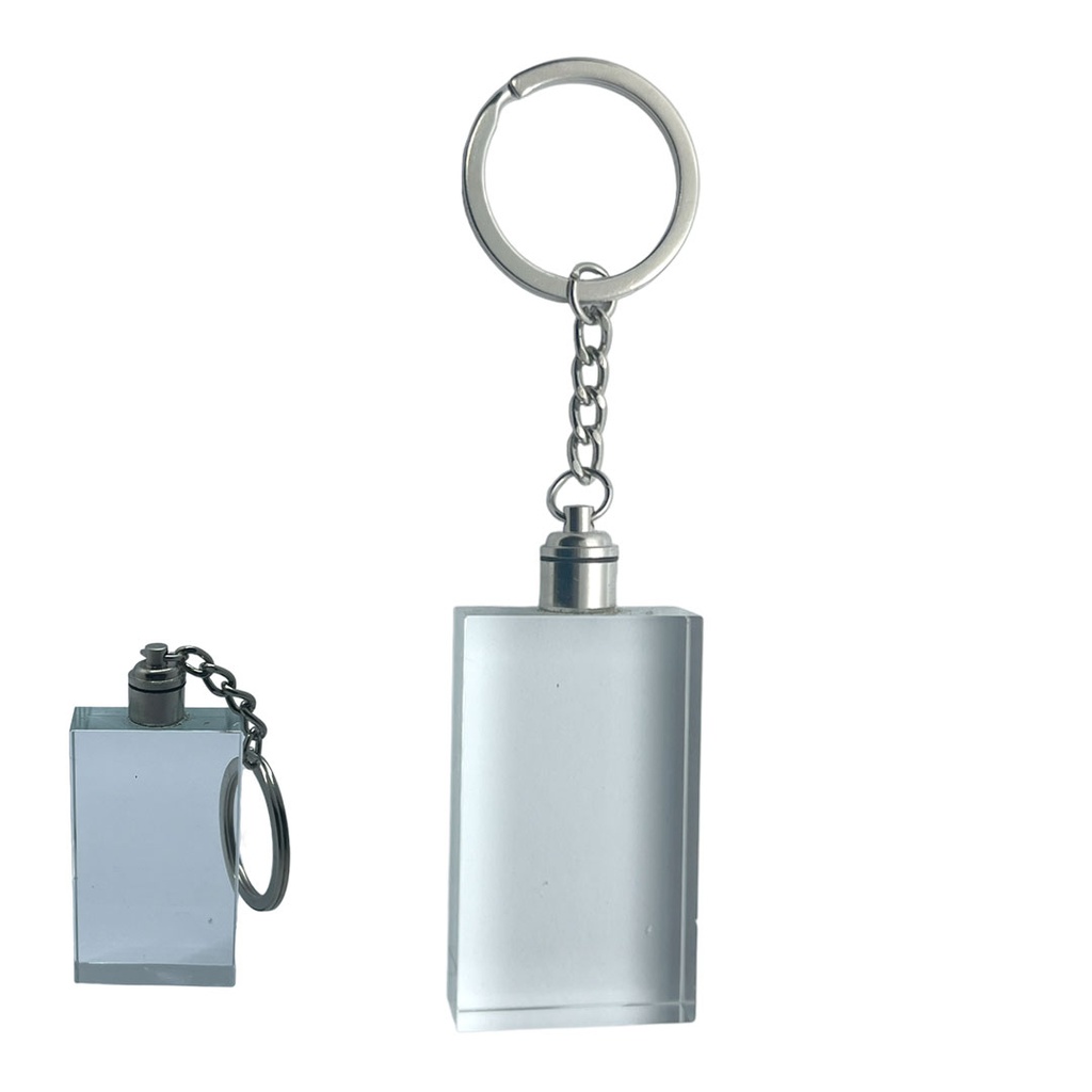 llaveros, acrilico, transparente, 3.5*1.2cm centimetros, rectangular con luz