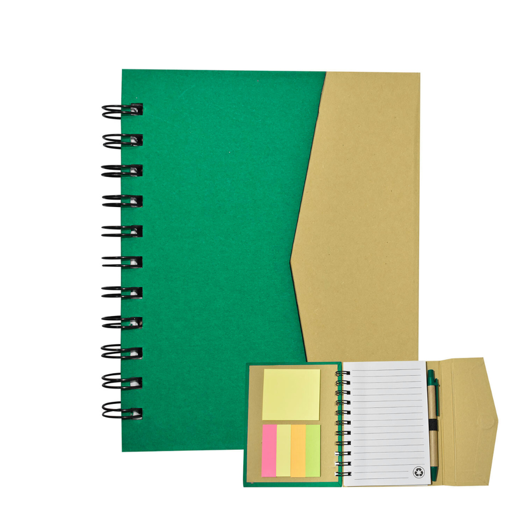 libretas, ecologica de carton, verde, 16*12.5 cm ecologica , note 70 paginas e iman en la tapa