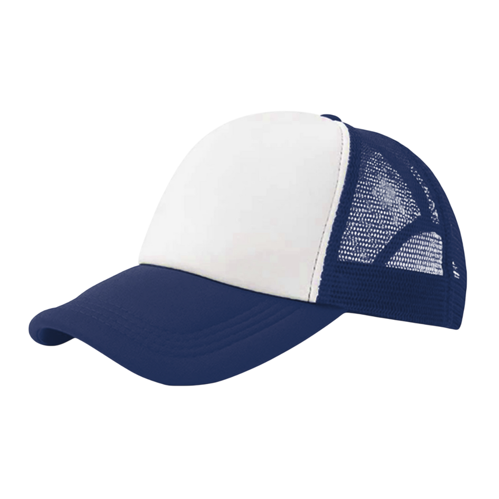 gorras para sublimar, oxford, azul oscuro, 21*29 cm cuerpo , de malla y cierre plastico