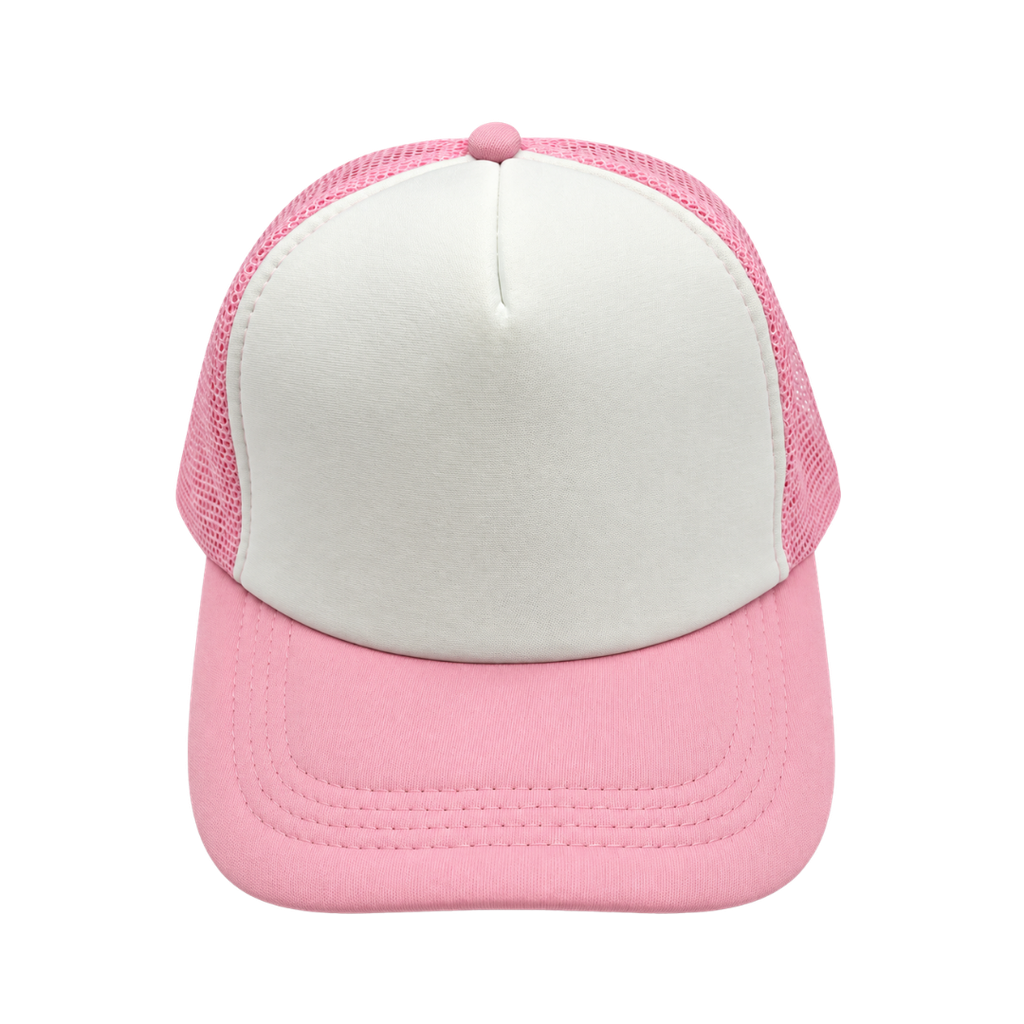 gorras para sublimar, cuerpo de malla, rosado, cierre plastico , ,