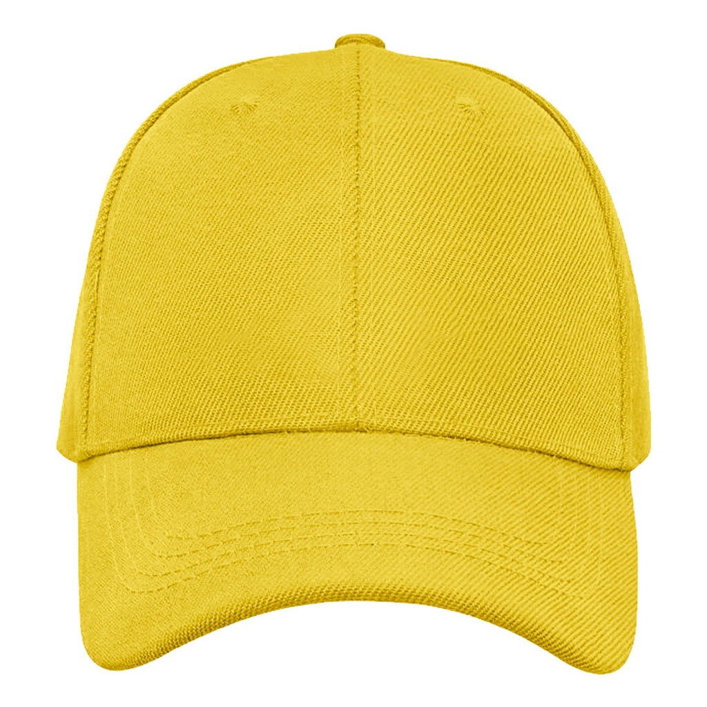 gorra, gabardina, amarillo mate, 21*29 centimetros, con cierre de velcro
