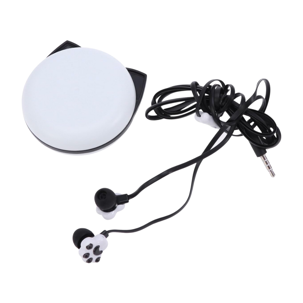 caja redonda, plástico, negro, 6 cm con orejas de , gato y cable 1.2 m