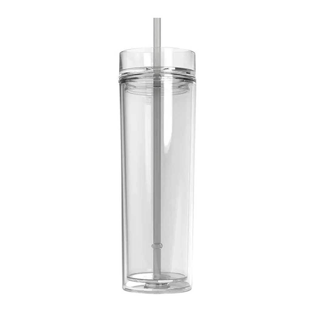 pachon, acrilico, transparente, 450 ml doble , pared con pajilla