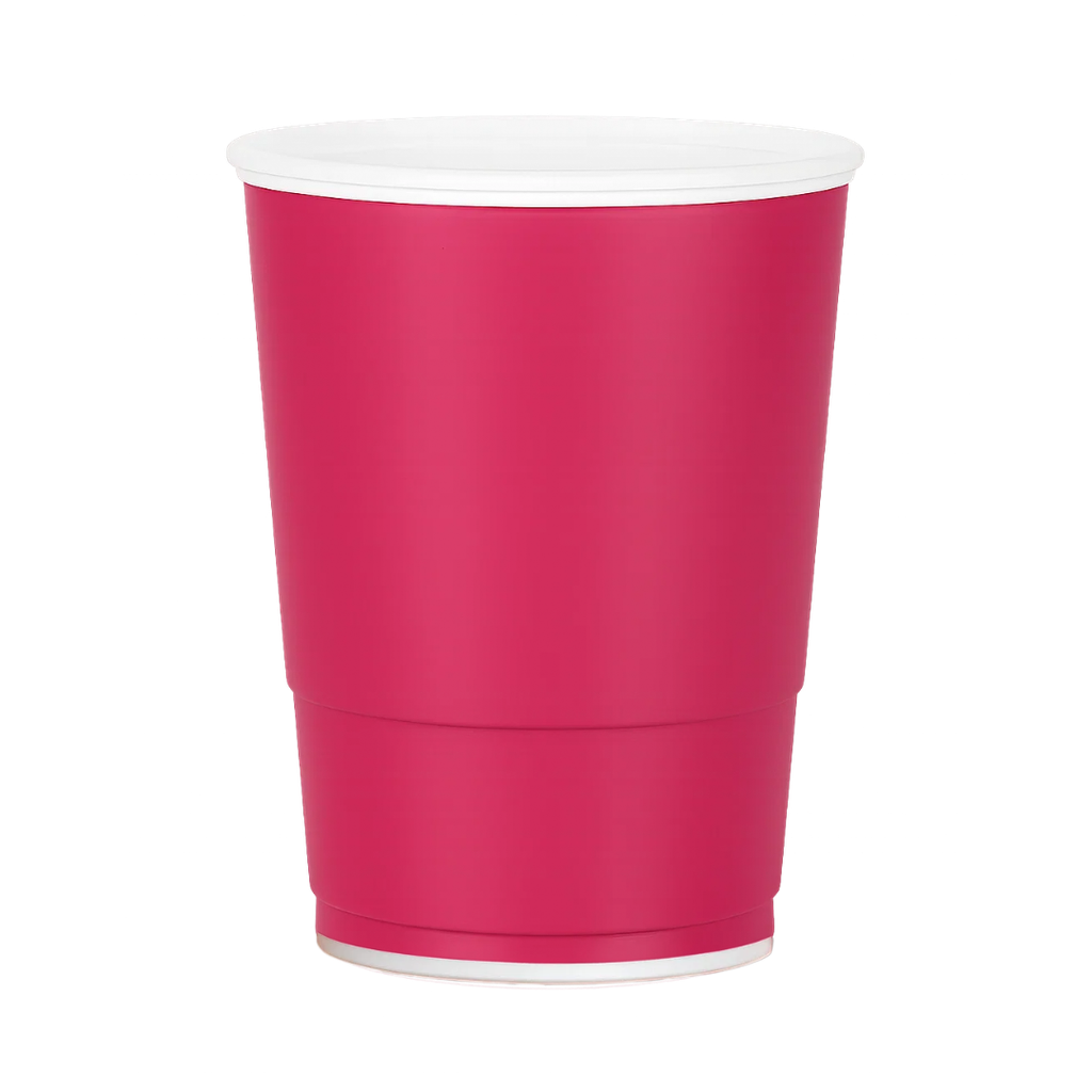 tazas termicas, plástico, rosado, 600 mililitro, con tapa blanca