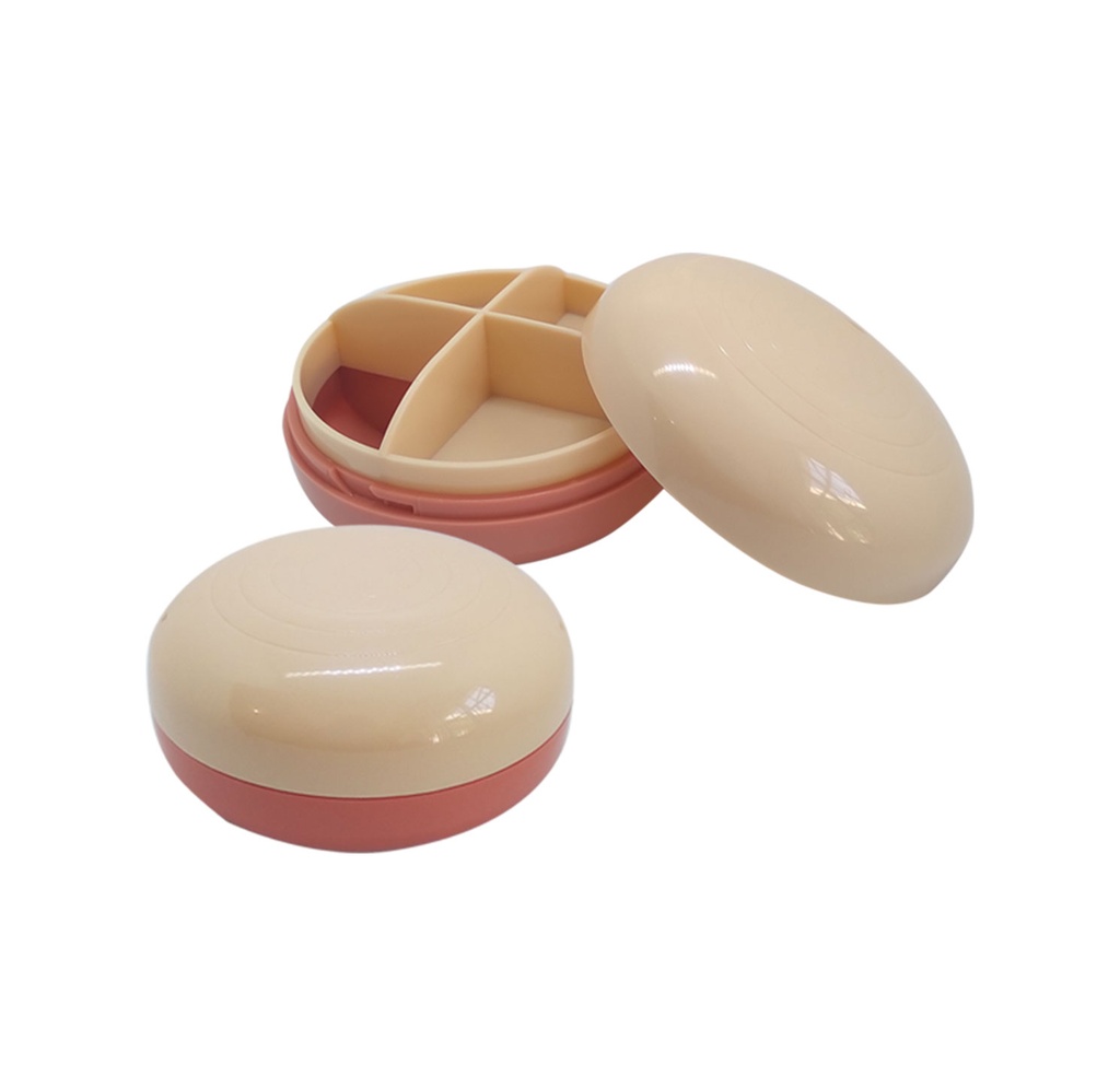 pastillero, plástico, surtido, 7.5*4 cm centimetros, redondo 7.5*4 cm. de 7 espacios