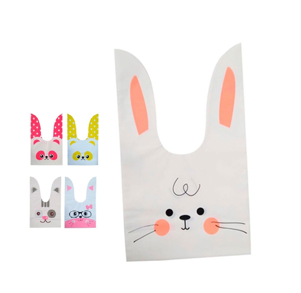 bolsa, polipropileno, personalizado, 13.5*22 centimetros, sorpresa con diseño de conejos