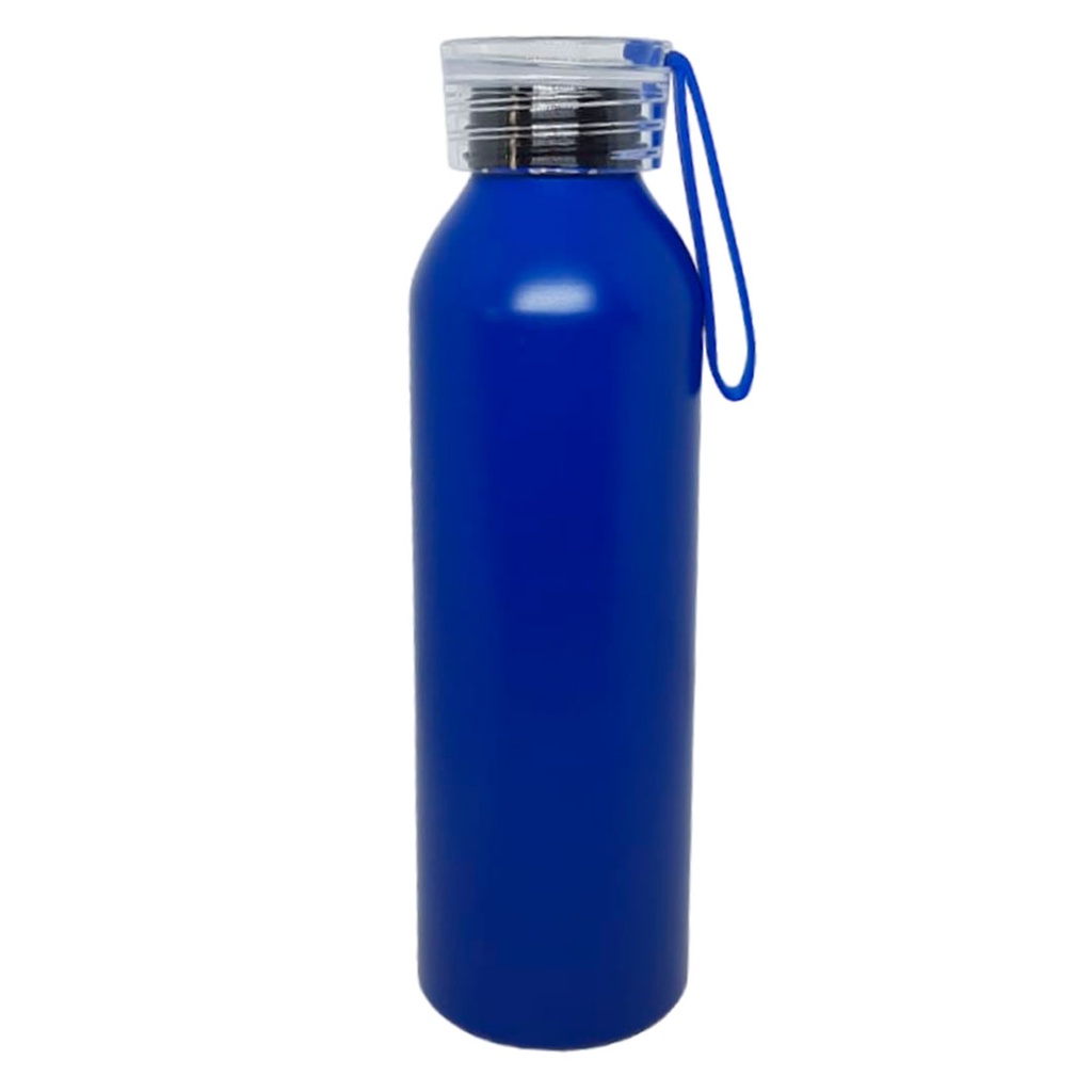 pachon, aluminio, azul mate, 500 ml , con tapa transparente